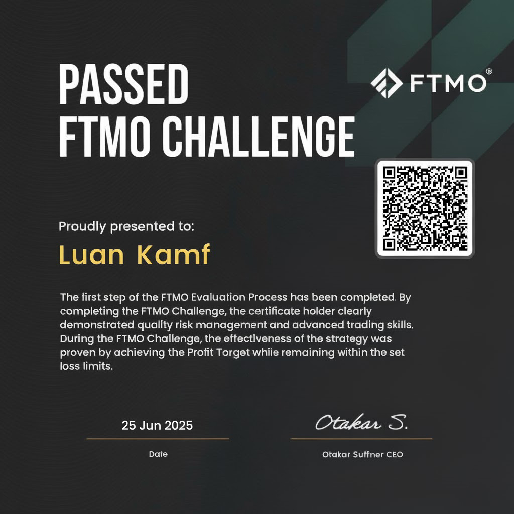 Certificado FTMO Challenge