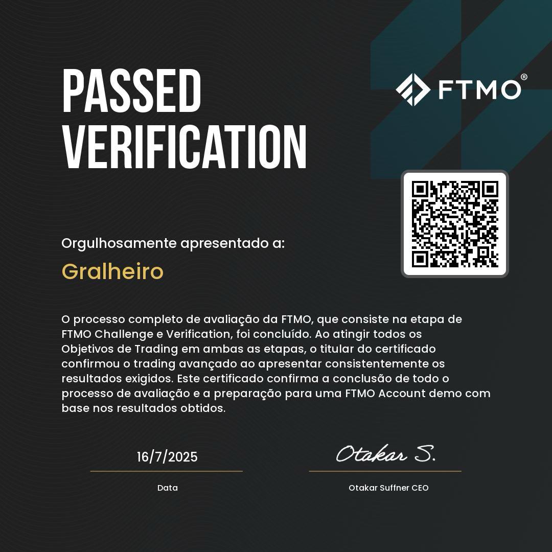 Certificado FTMO Challenge